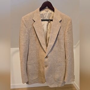 Men's Tan Wool Blazer Suit Jacket